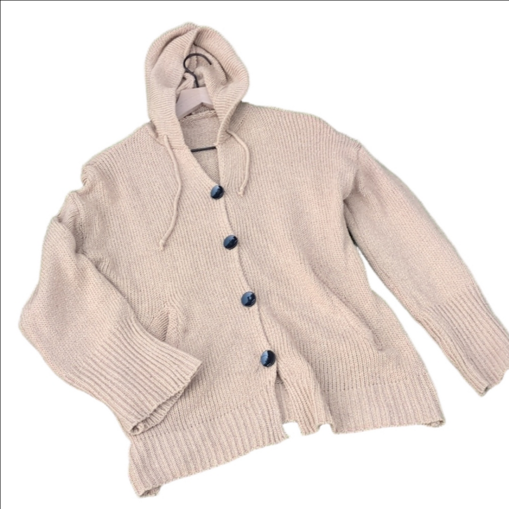 Vintage Tan Button Up Sweater Women's Medium